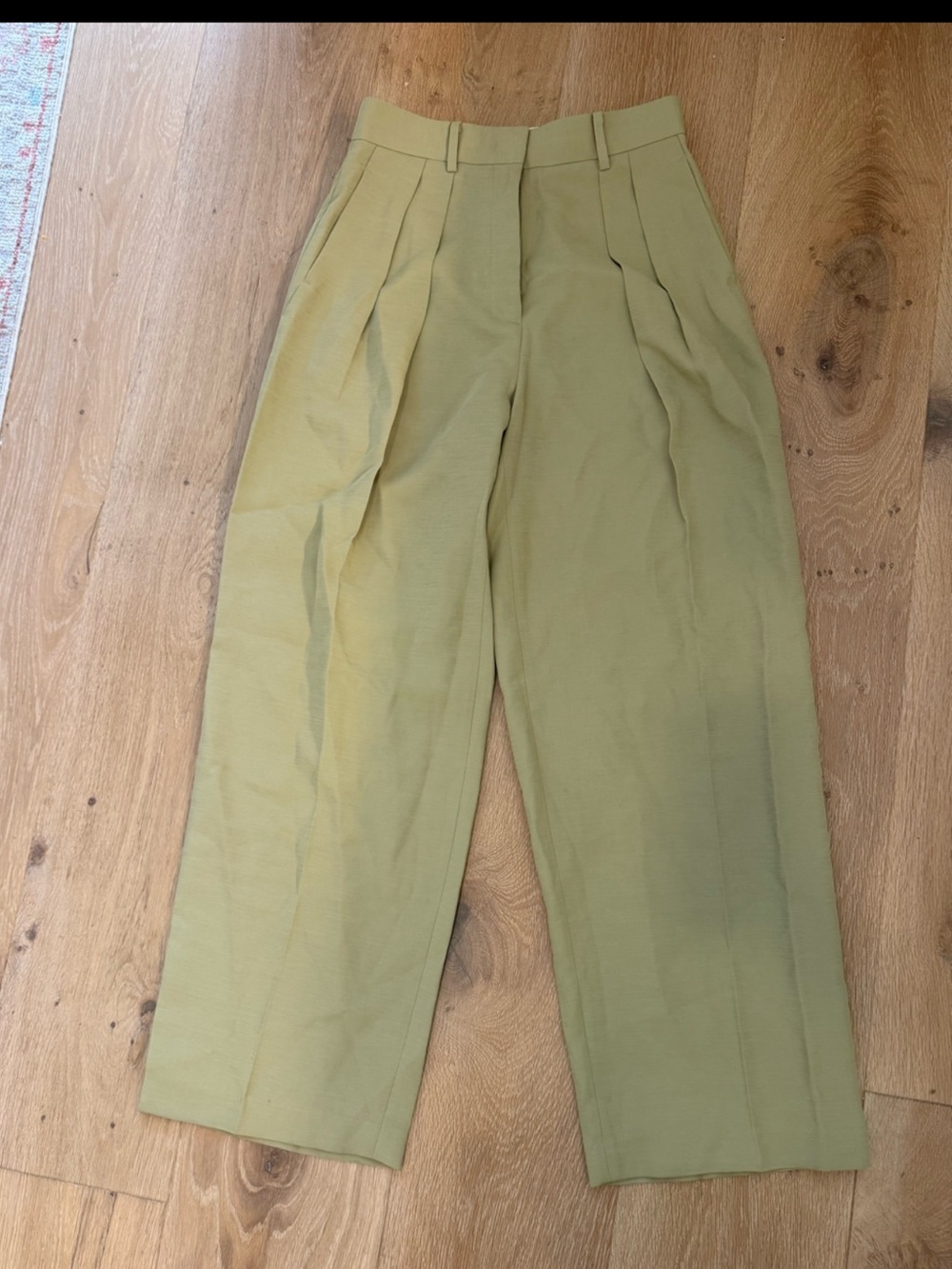 Frankie shop sage green trousers
